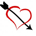 Social media marketing engagement heart and arrow